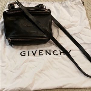Givenchy small pandora bag black grained leather